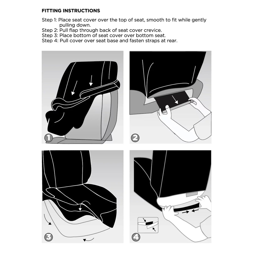Polyester Faux Universal Car Drive Back Fit, Soft High 2 Black, Covers Seat Piece 2002SC101 Fur Auto