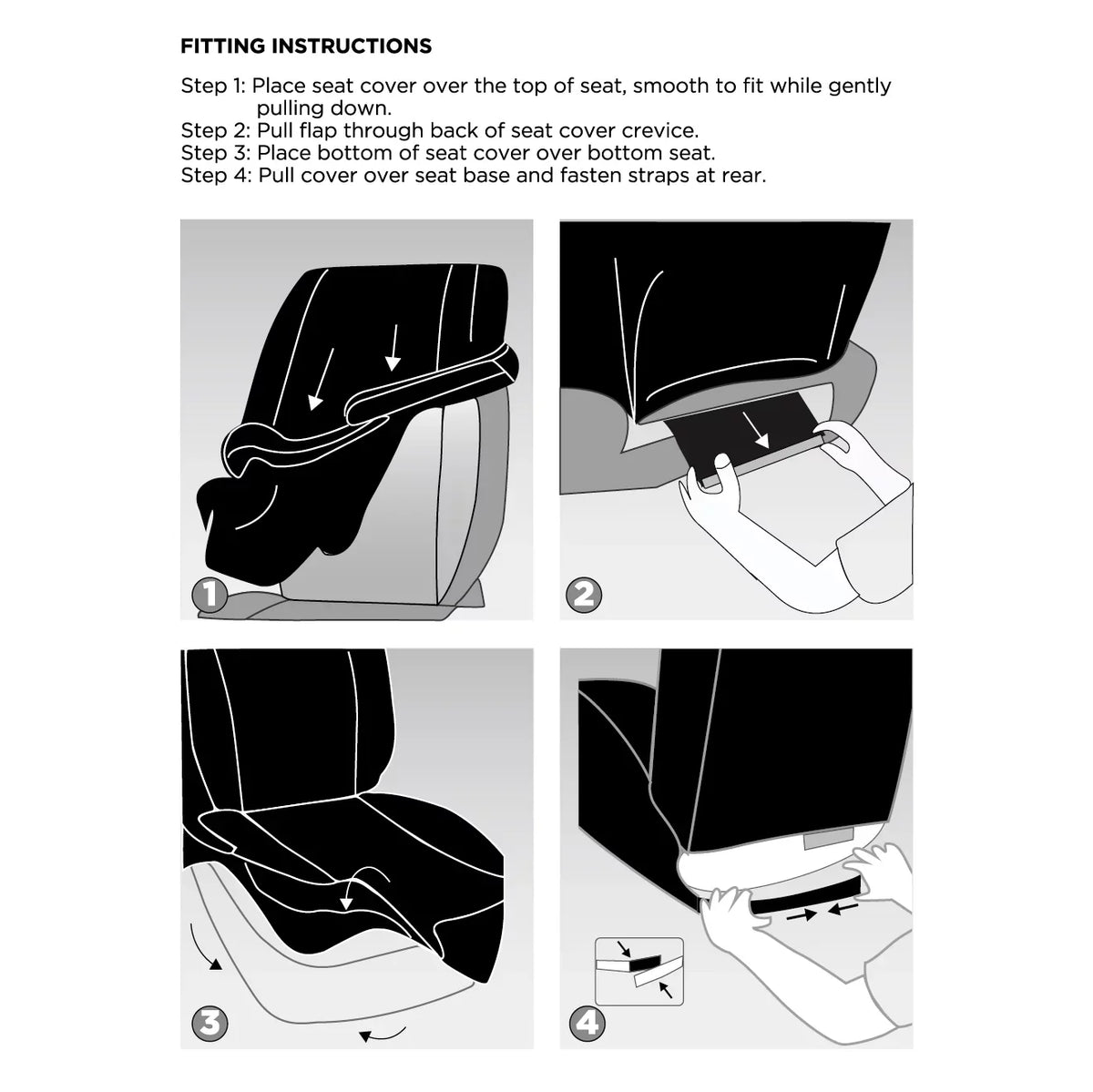 Polyester Faux Universal Car Drive Back Fit, Soft High 2 Black, Covers Seat Piece 2002SC101 Fur Auto