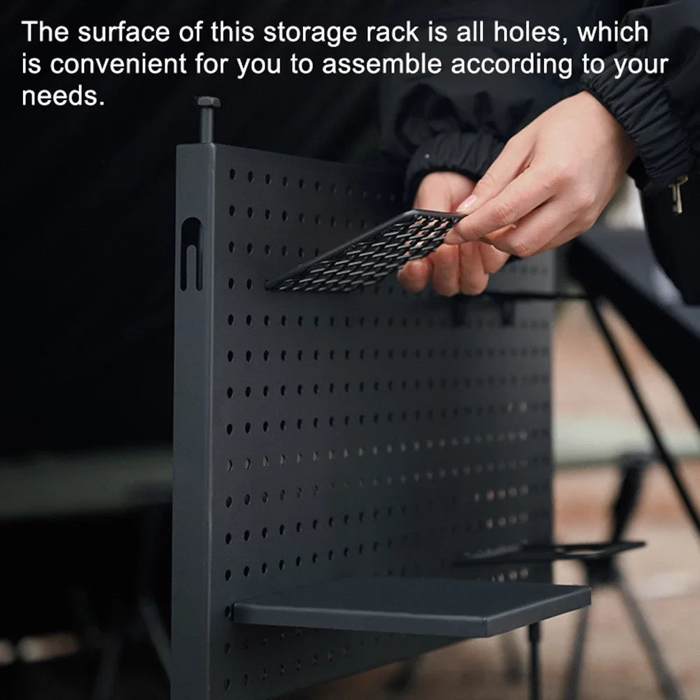 BBQ Hole Board Portable Radirus Multifunctional Cups Shelf Display for and Camping Rack, Storage Bowls Picnic