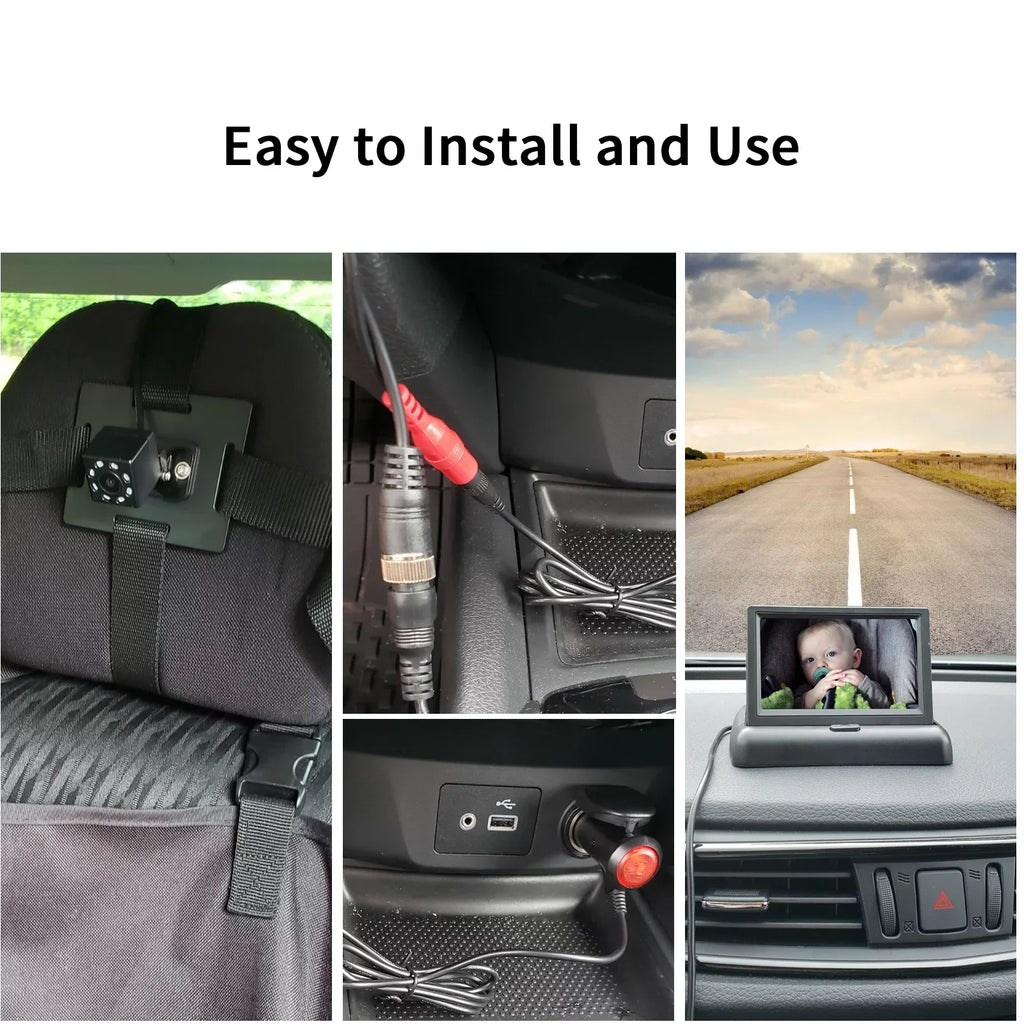 Seat Facing Baby Night Crystal Vision, Monitor Car Clear Ideal Radirus for Infrared View Camera, Rear with