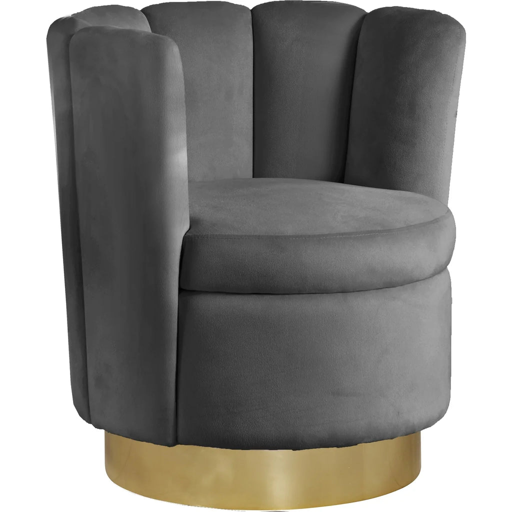 W Homestock x x 31-inch Upholstered Serenity Durable Steel 27-inch H Velvet 30-inch Chair with Base, D Gold Swivel Accent Seaside