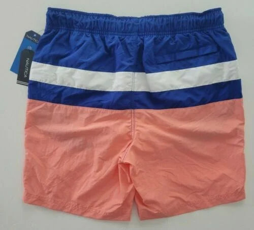Pale Trunks Nautica Men's Colorblocked 8" Coral-2XL in Swim T01131