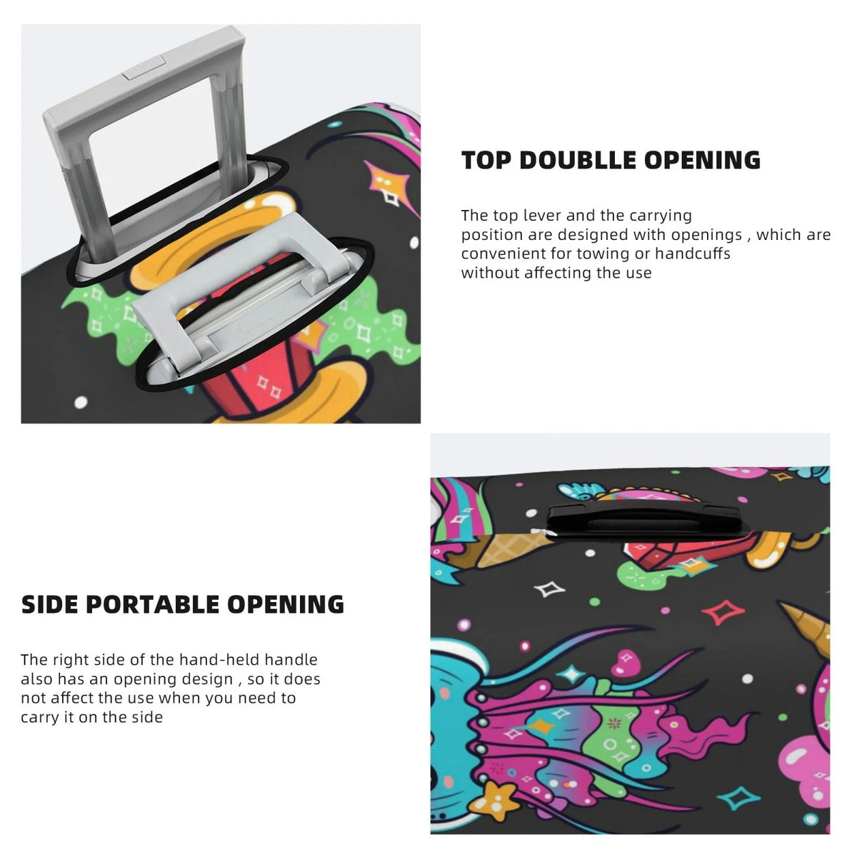 And 18-32 Protector Unicorn Cat Luggage,Washable Fit Stratch Resistance Icecream Cover Covers Protector,Suitcase Protector Cover And Rainbow Dust Fotbe Luggage Inch