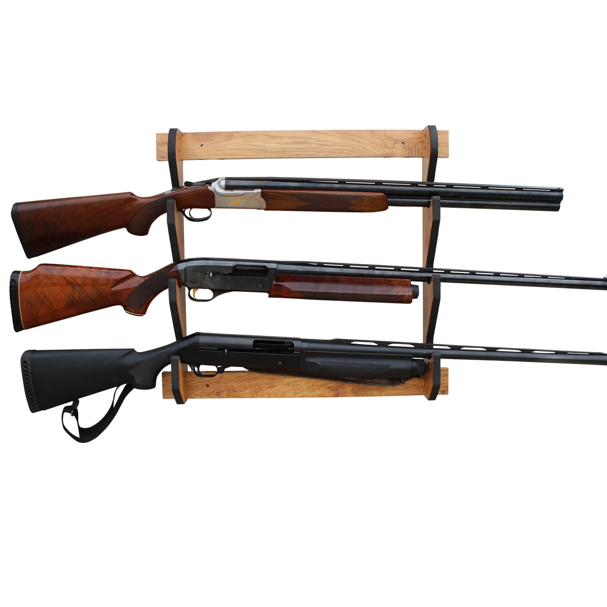 '- 3 Display Indoor Rifle/Shotgun Storage Finish Cherry Wall Creations Convenient Easy Creek Assembly Rush Rack American