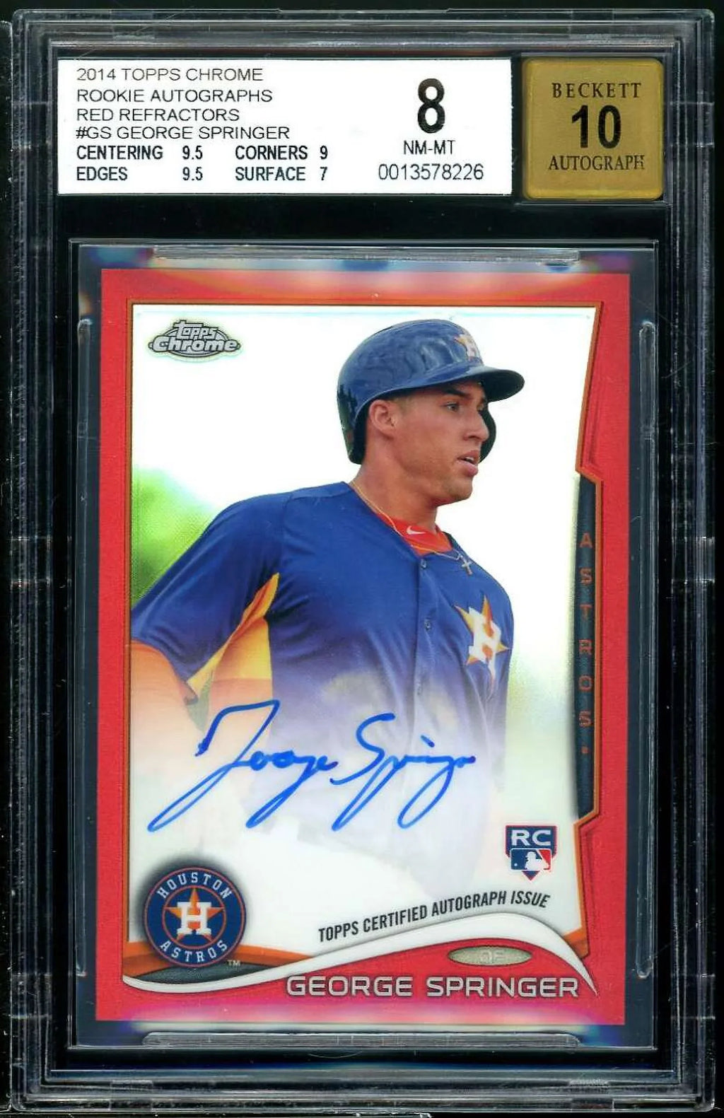 Autographs George Topps Rookie Rookie Red Refractors 2014 Springer BGS Chrome 8