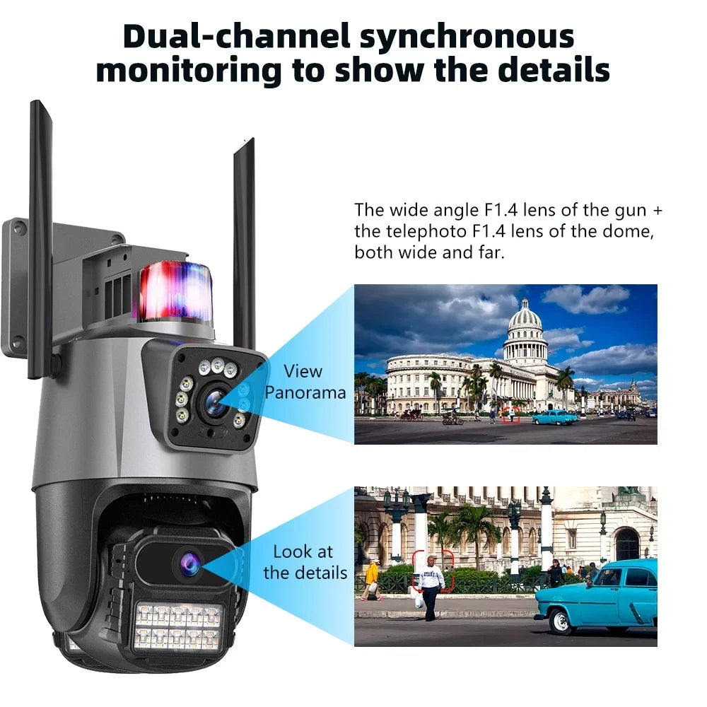 Audio 2-Way Kepeak Dual Vision, Waterproof Wi-Fi View, Security Night Home exterior 360° Surveillance Camera, Cameras Lens
