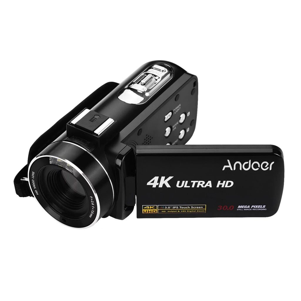 DV Function Professional Digital Video 4K 3.0 Mounting with CMOS Handheld Burst Andoer Camcorder Inch for Monitor Shoe Sensor IPS Microphone Hot -Shaking