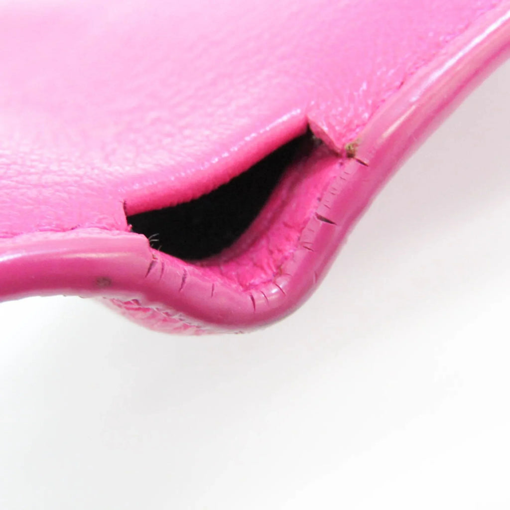 391446 Wallet Women's Wallet Leather Papier Mini (tri-fold) Pre-Owned (Good) Pink Balenciaga