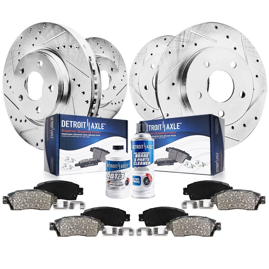 2011 Rotors Brake 2013 2014 Slotted 2015 2009 Axle Brake Replacement Jeep Pads for Ceramic Wrangler Front Detroit 11.89'' Drilled 2008 Kit 2012 2007-2017 : & Front Rotor Rear 2010 2016 - Brakes