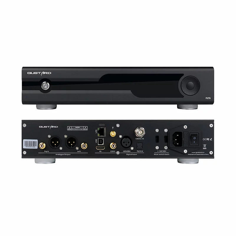 Dual K2 Control Clock DAC XMOS Discrete MQA Decoder DAC Gustard DSD R2R Balanced LDAC Remote Native (Black） with R26