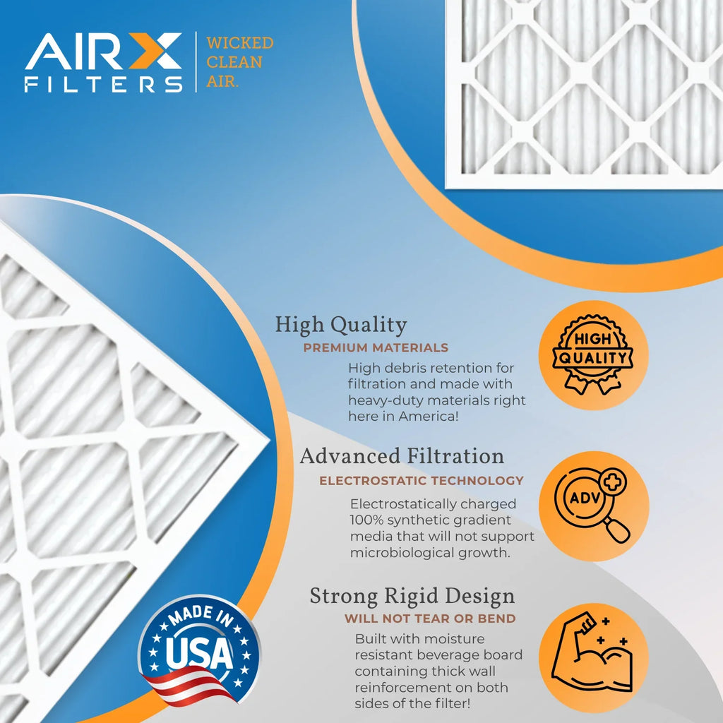 6 Filter Conditioner 11 Premium MERV Pleated Pack MPR Made 1200 FPR Filter 1000, to & Furnace Electrostatic Air 7 FILTERS CLEAN 28x30x2 HVAC WICKED MPR USA Filters AIRX Comparable Air 28x30x2 AIR. by