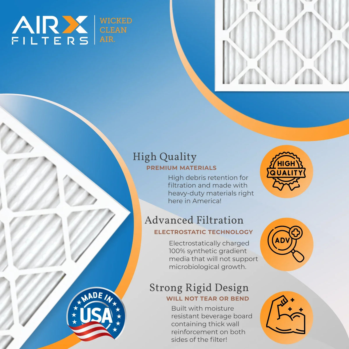 6 Filter Conditioner 11 Premium MERV Pleated Pack MPR Made 1200 FPR Filter 1000, to & Furnace Electrostatic Air 7 FILTERS CLEAN 28x30x2 HVAC WICKED MPR USA Filters AIRX Comparable Air 28x30x2 AIR. by