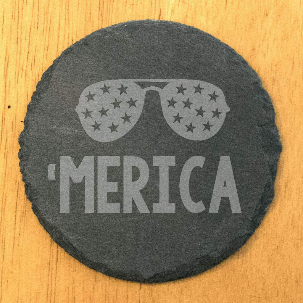Slae 5 Round Coasers - - 'Merica Of Sunglasses Se