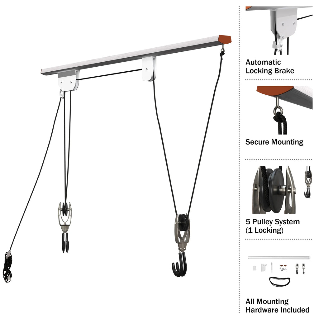 Pulley Hanger RAD - Overhead System Garage Cycle Storage Hoist Bike