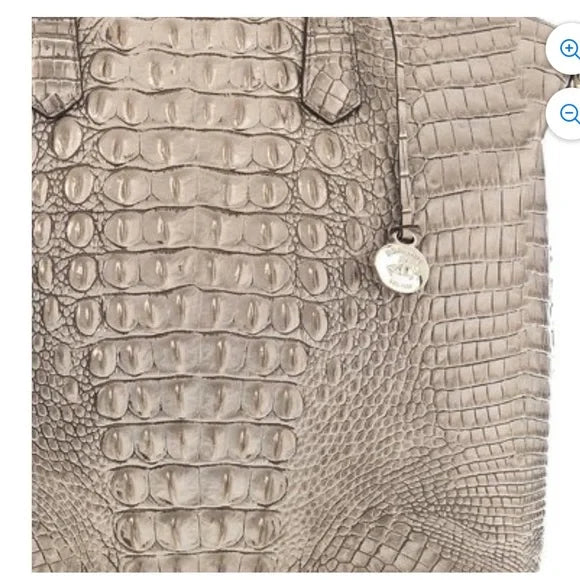 Satchel Brahmin Sugar Cane Duxbury Large Silver/Metallic