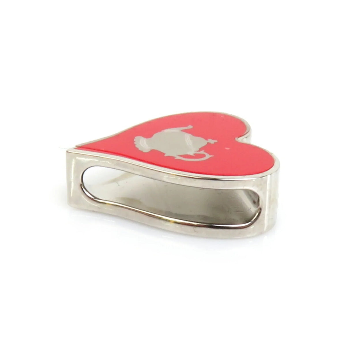 Metal/Enamel Scarf Ring Silver/Red (Good) Tea Muffler Women's Time HERMES Pre-Owned