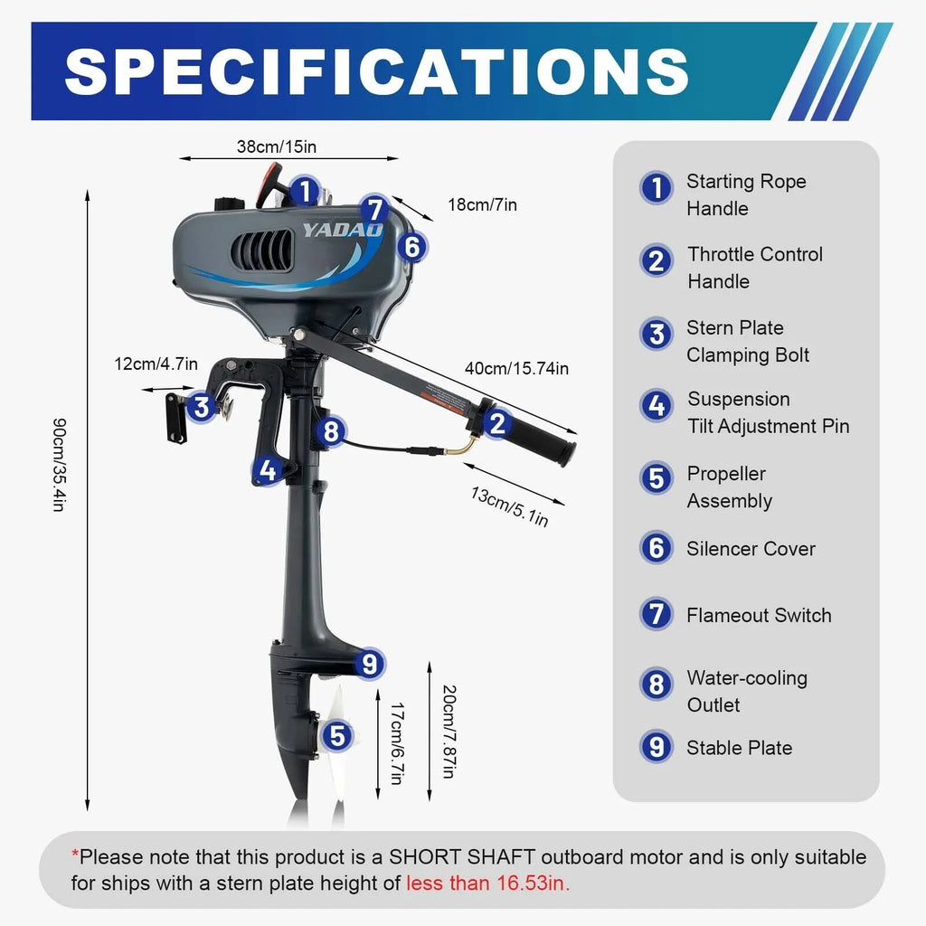 2-Stroke liquid System HP Fishing Boat Motor Boat with Outboard Cooling Engine 3.5 Engine