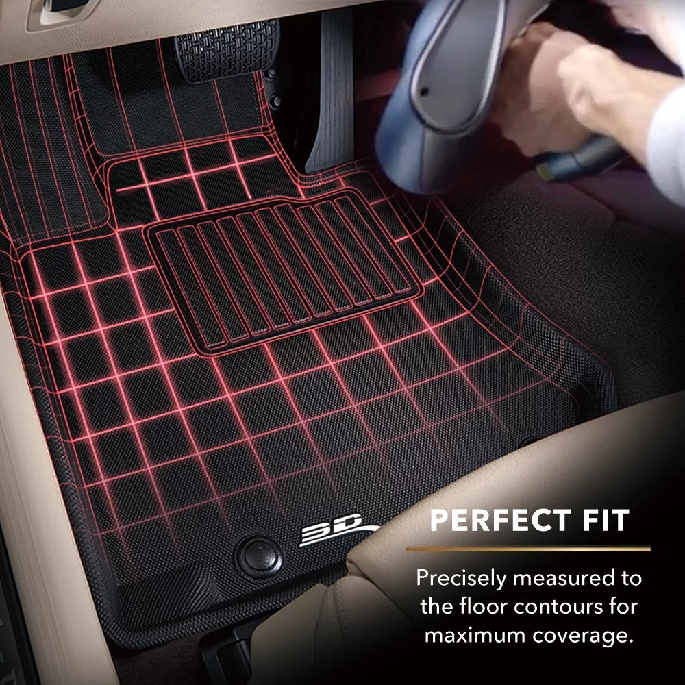 KAGU Floor - compatible Row Second 2008-2020 GRAND (BLACK) CARAVAN MAXpider Mat 3D with DODGE