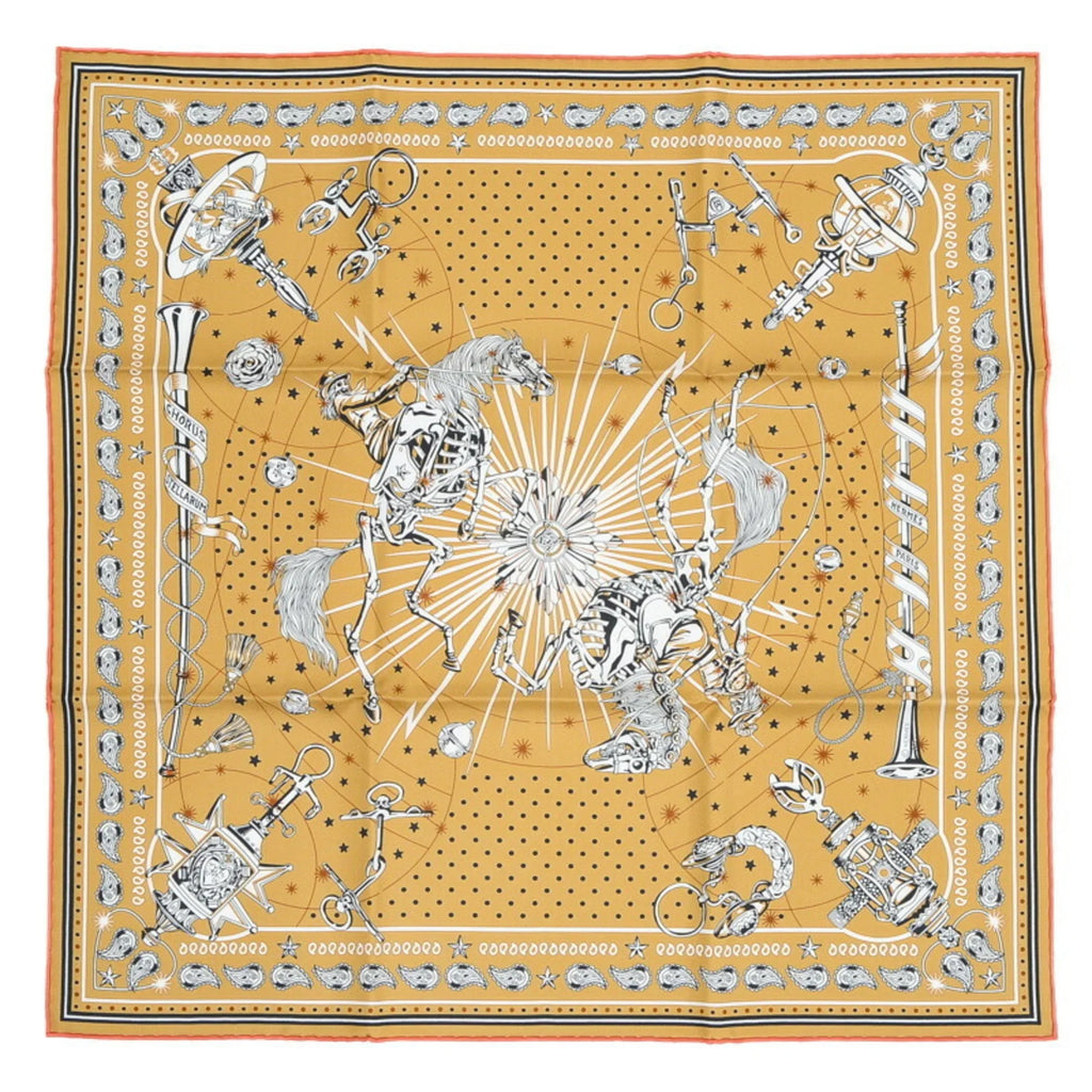 (Like CHORUS Carre 100% Hermes 55 Silk Bandana STELLARUM New) Pre-Owned