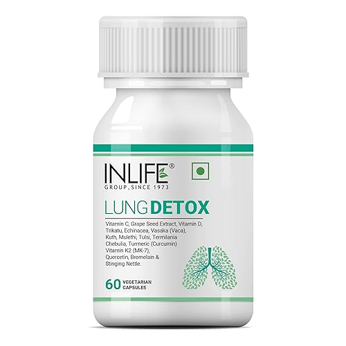 Supplement, Stinging 1, - Lung Supports Veg Bromelain, With Detox Nettle, 60) Capsules Mulethi, Echinacea, Inlife Healthy Curcumin, 60 Quercetin, Of (Pack Lungs