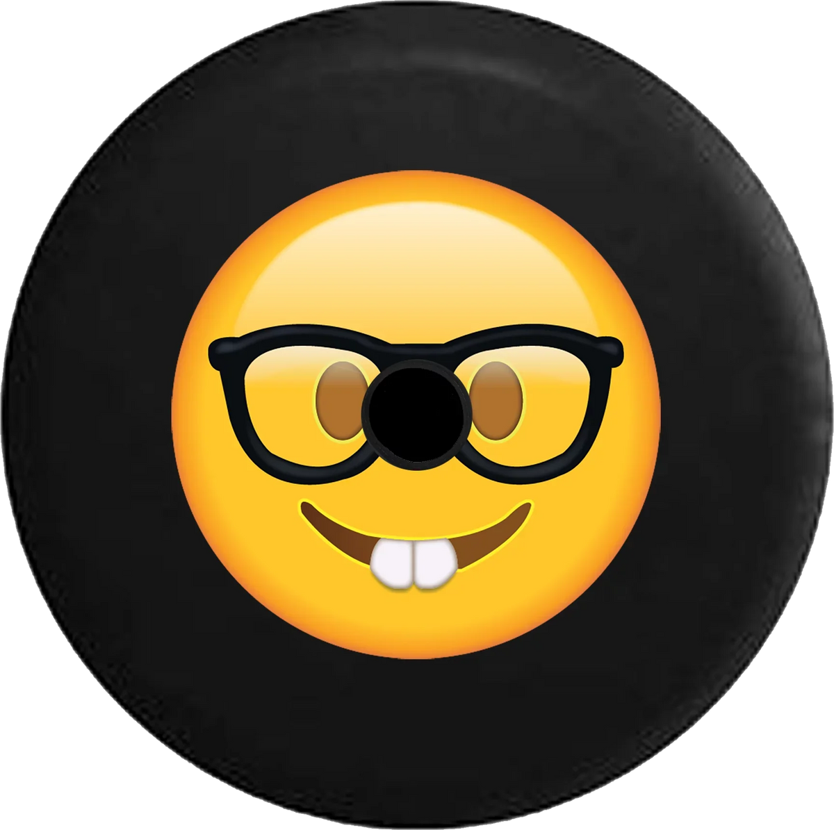 Tire Glasses 2019 Text Jeep Emoji 2018 Nerd Face Backup Inch Wrangler Cover RV with JL Spare Camera for 33