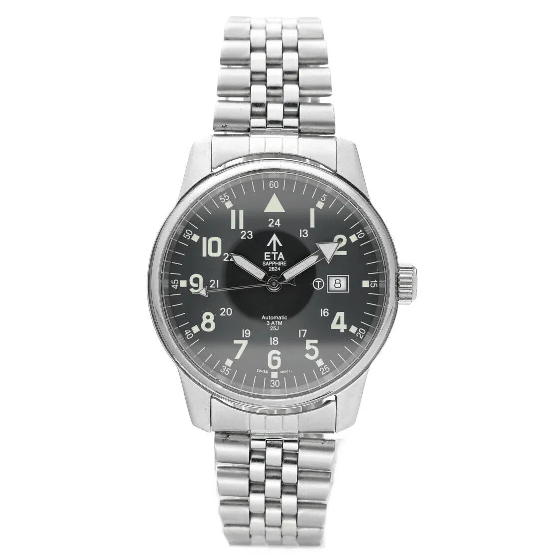 Stainless 075 40mm ETA Watch Vintage Men's Automatic Round 2824 32 Steel