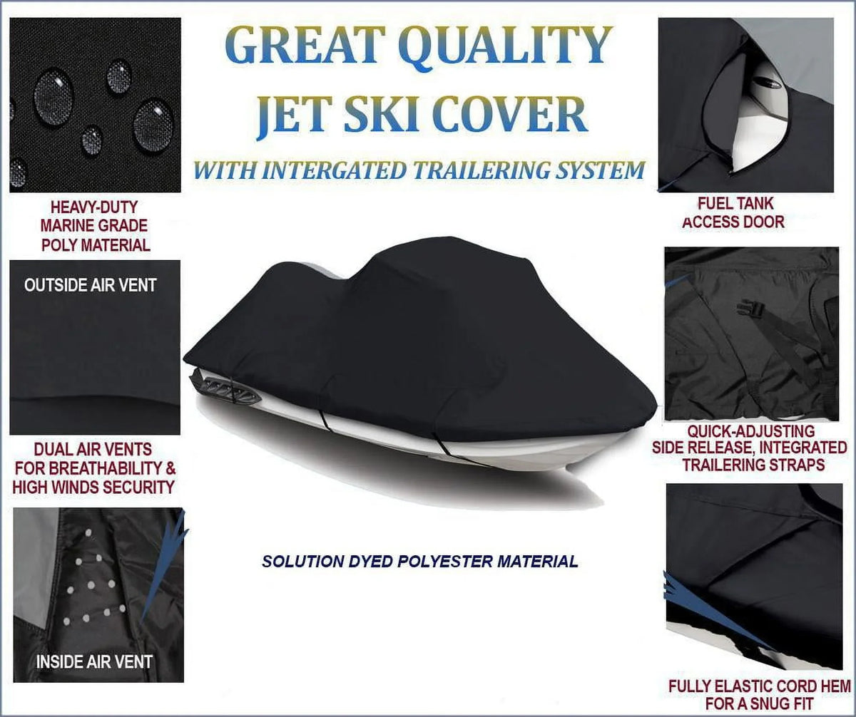 BLACK Cover JET SKI 1-2 Seater Polaris 2000 785 PWC Pro 600D for Compatible 1999