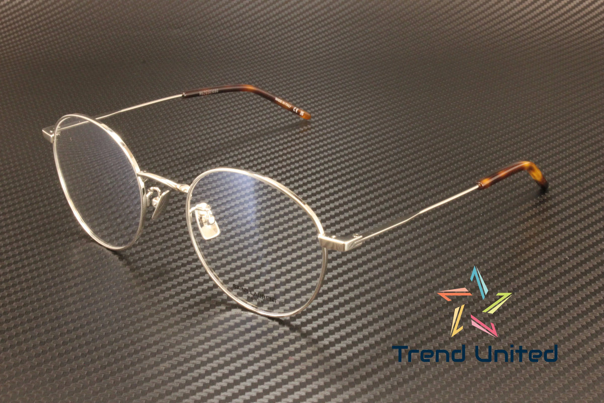 Eyeglasses 002 LAURENT F Oval Metal 237 Round Silver Panthos SL 52mm SAINT Mens