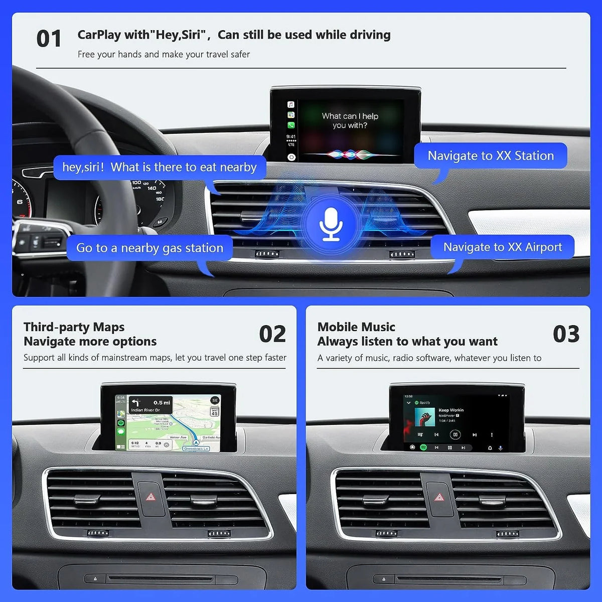 Year Carplay 2014-2018 with Android Camera Decoder, Q3 Auto for Kit Module 3G, Mirrorlink, Audi Top Support Carplay Version), MMI Wireless Software Car (HN+ Retrofit Road