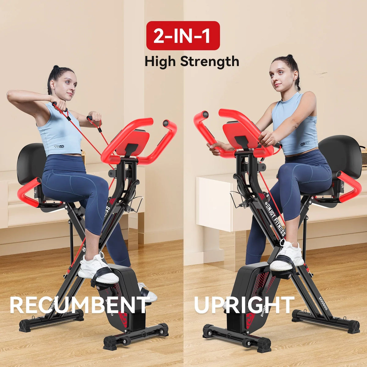 Arm Workout Exercise Quiet Exercise Resistance Bike Bikes lbs Stationary Magnetic with 3-in-1 360 Pooboo Bike Bike Home Folding Bands