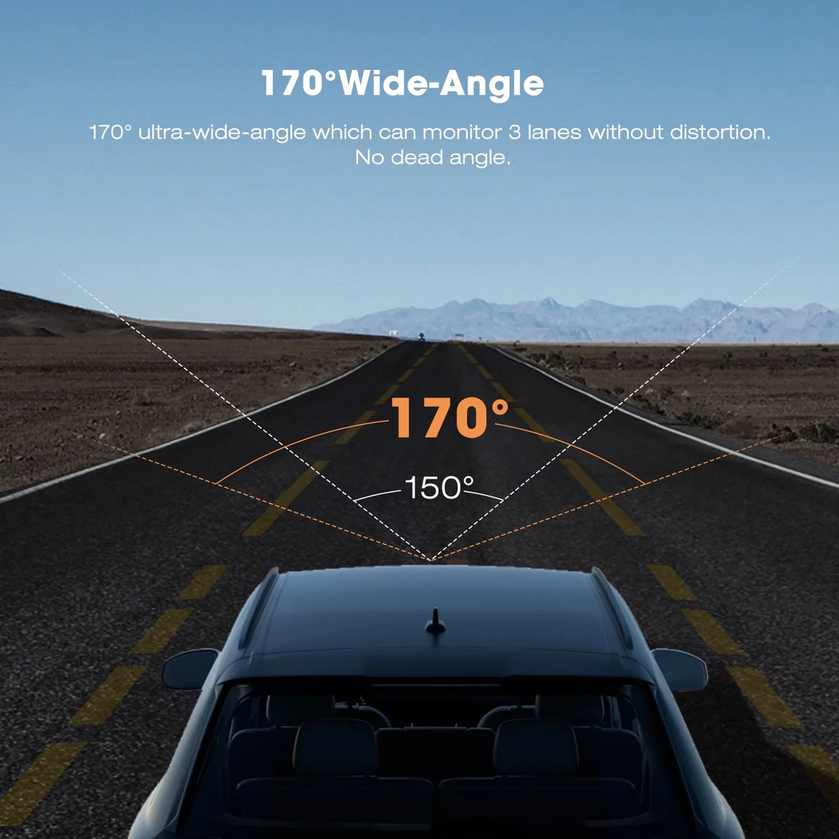 170° Night Dash Mode, LCD Cam,4K Cam G-Sensor Dash GPS, Car with Angle, Vision, Wide Camera Front 2" Parking TOGUARD Screen WDR,