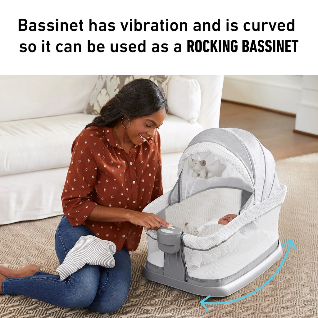 Pack Deluxe Bassinet Unisex Graco 'n Day2Dream Play Playard,Grey, Flat