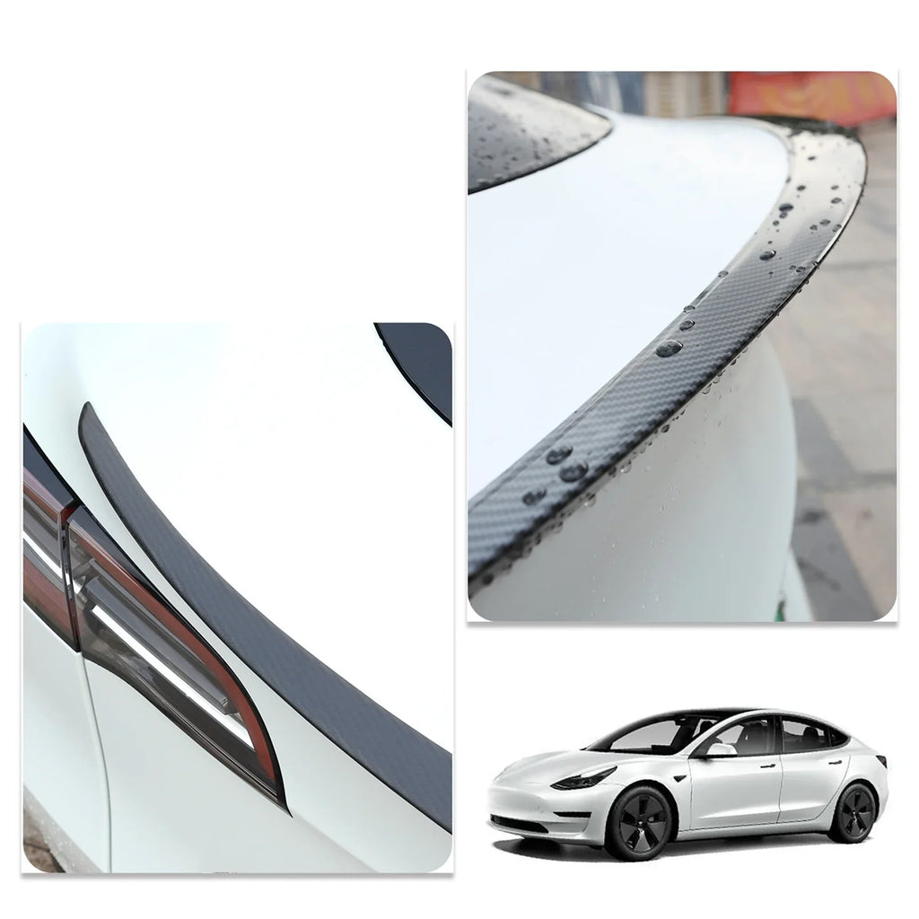 Lip - Fiber) Model Trunk Wing 2023 Carbon 3 2017 For Spoiler Tesla Rear (Matte