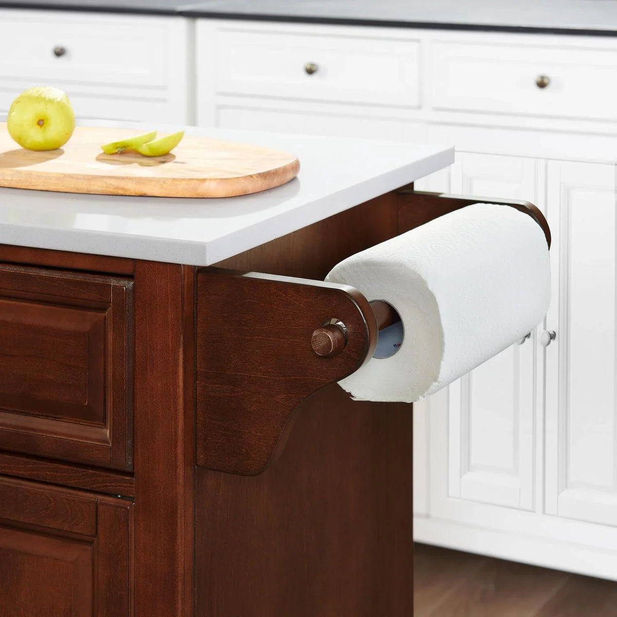 Top Country Black/White Stone Kitchen Island/Cart dimension Maykoosh Cottage Full