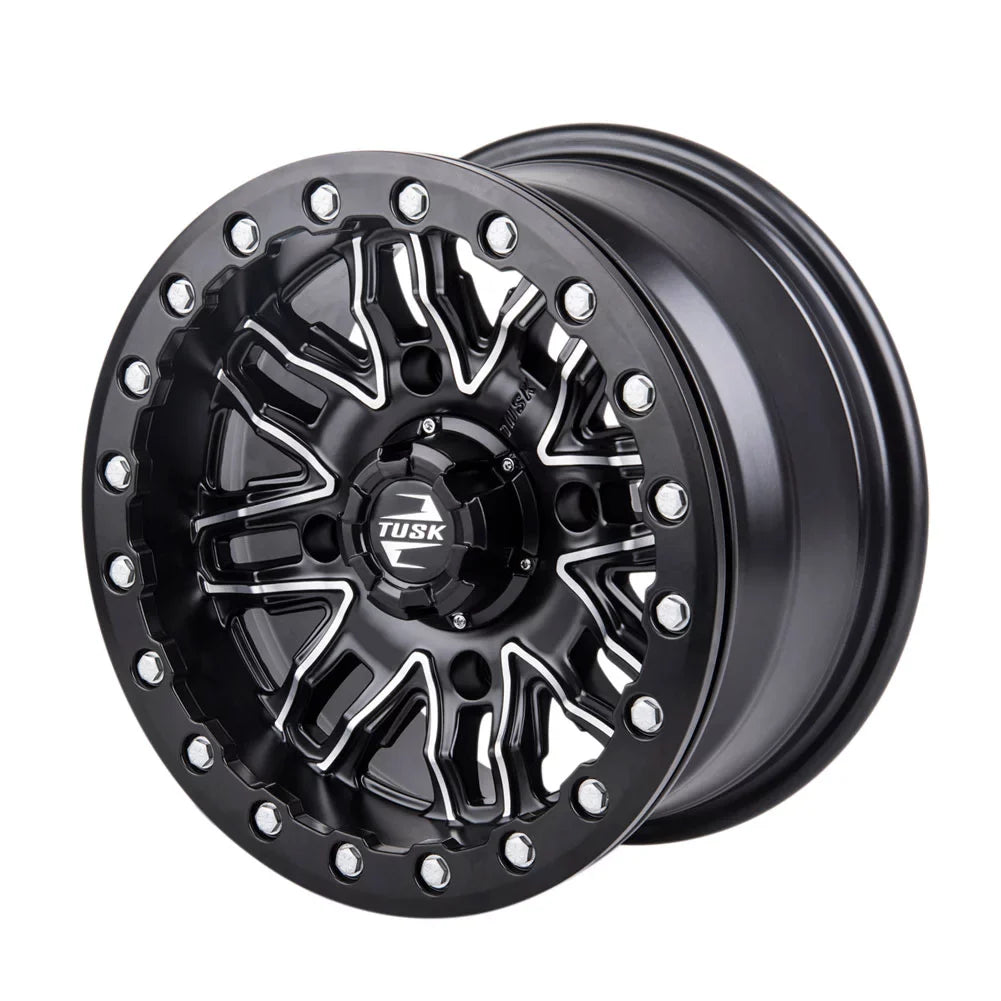 4.0 + Nebo HD10 For Can-Am Tusk 4/137 14x7 Limited 3.0 Defender 2021-2022 Pro Machined/Black Beadlock Wheel